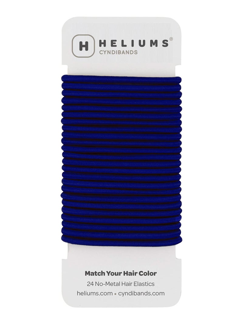 Cyndibands Elastic Hair Ties â€“ Navy Blue - No Damage 4mm Ponytail Holders for Women & Kids, 24-Pack Hair Elastics in Neutral Colors - Image 1